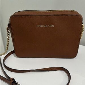 Michael Kors Brown Crossbody Bag with Gold Accents